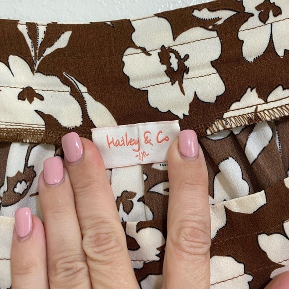 Hailey & Co. Chocolate Brown Long Sleeve Floral Dress Size 1X - Picture 4 of 7